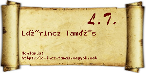 Lőrincz Tamás névjegykártya